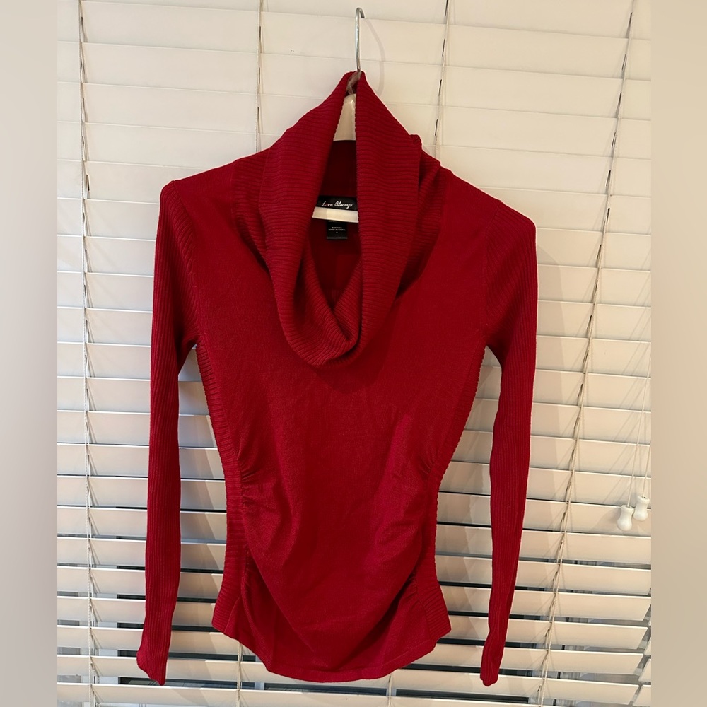 Red Cowl Neck Sweater